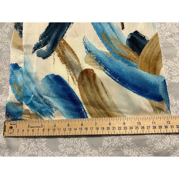 12th Tribe Perla Blue Watercolor Satin Wide Leg Pants Elastic Waist Sz M NWT - Picture 11 of 14